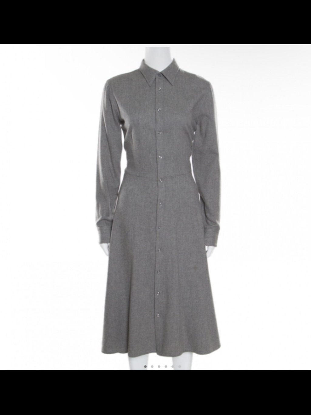 Ralph Lauren Classic Gray Button-Front Shirt Dress